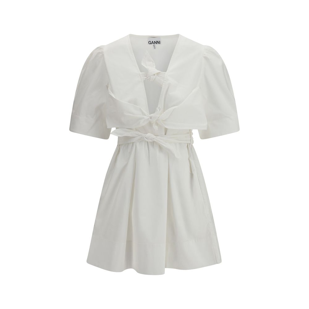 Ganni White Cotton Casual Dress