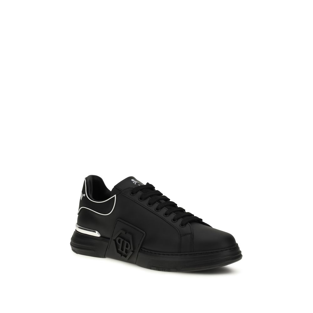 Philipp Plein Black Calf Leather Bos Taurus Low Top Sneakers - immagine 2
