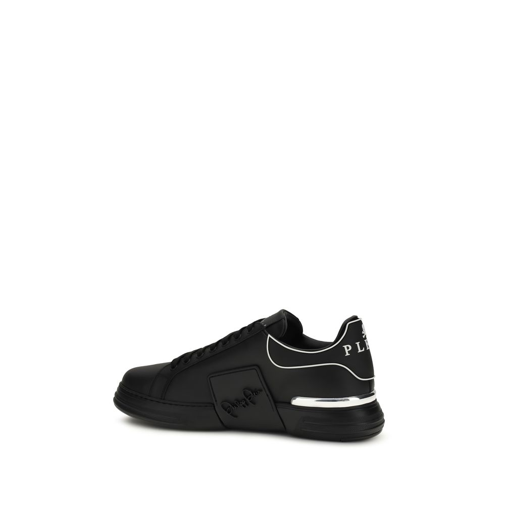 Philipp Plein Black Calf Leather Bos Taurus Low Top Sneakers - immagine 3