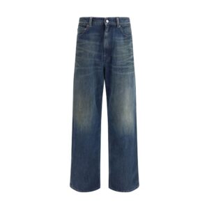 MM6 Blue Cotton Straight-Leg Jeans