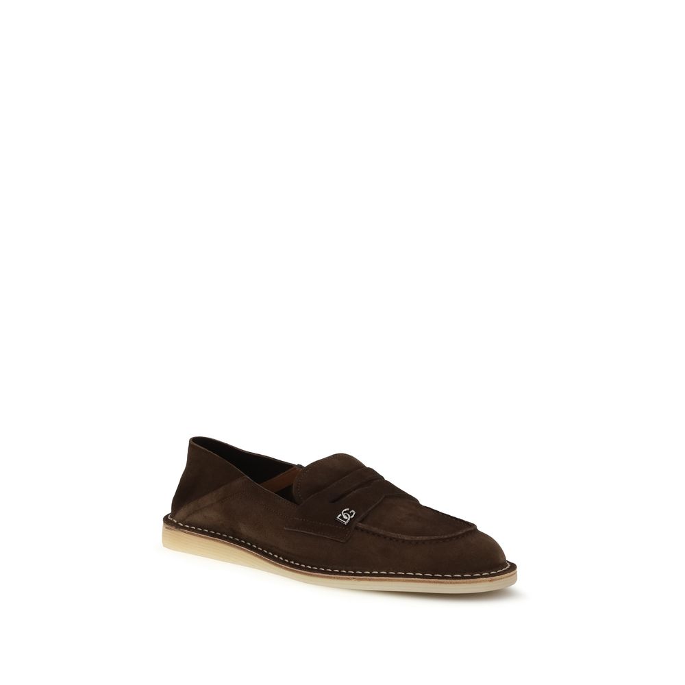 Dolce & Gabbana Brown Calf Leather Bos Taurus Slip-On Loafers - immagine 2