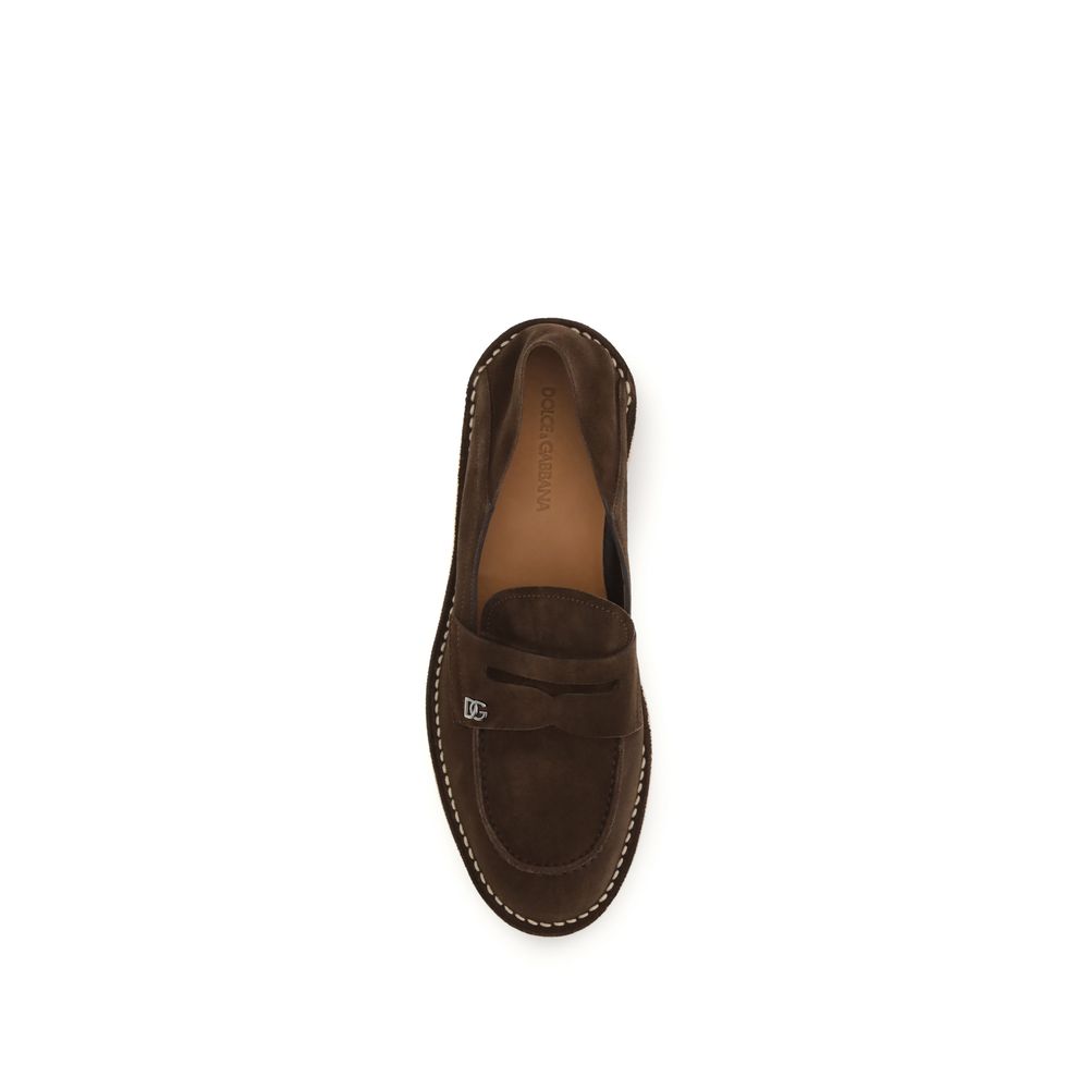 Dolce & Gabbana Brown Calf Leather Bos Taurus Slip-On Loafers - immagine 4