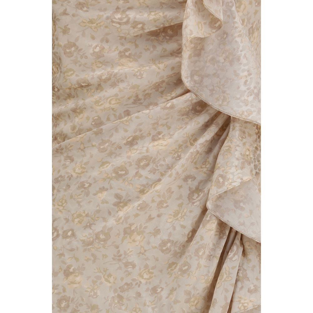 Alessandra Rich Beige Silk Casual Dress - immagine 3