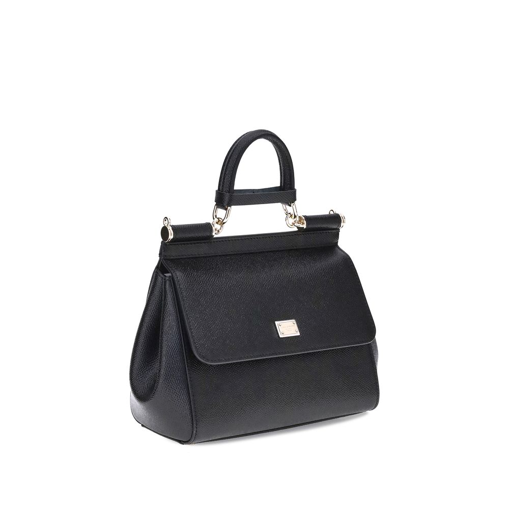 Dolce & Gabbana Black Calf Leather Bos Taurus Handbag - immagine 2