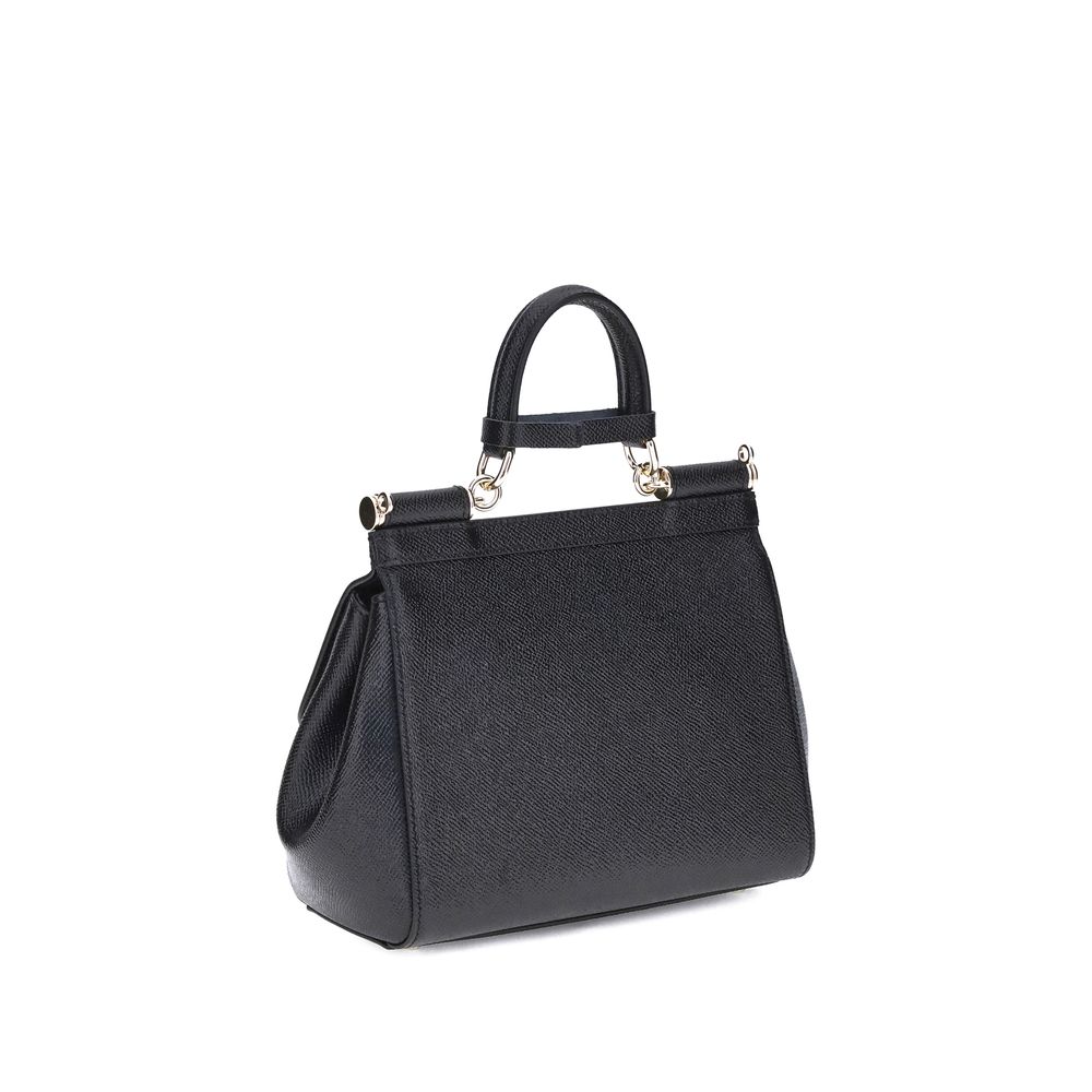 Dolce & Gabbana Black Calf Leather Bos Taurus Handbag - immagine 3