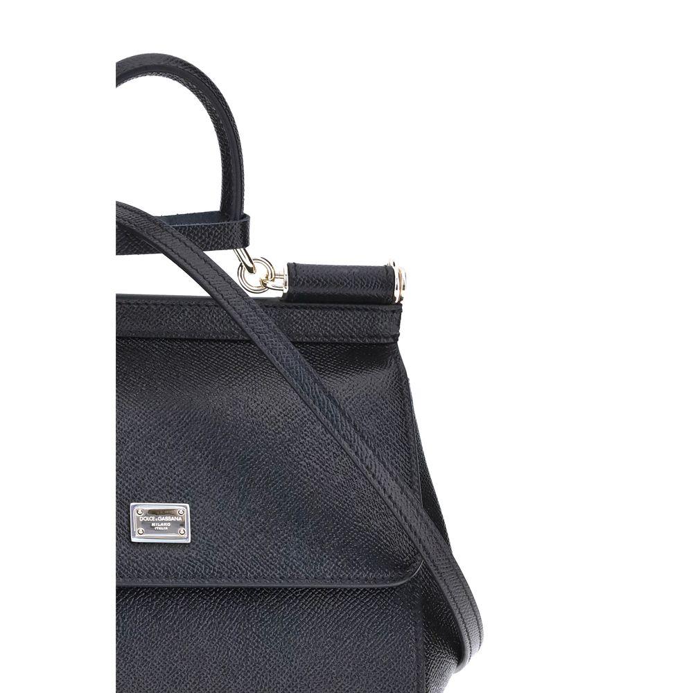 Dolce & Gabbana Black Calf Leather Bos Taurus Handbag - immagine 4