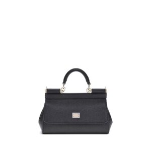 Dolce & Gabbana Black Calf Leather Bos Taurus Handbag
