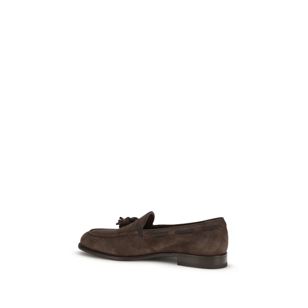 Fratelli Rossetti Brown Calf Leather Bos Taurus Slip-On Loafers - immagine 3