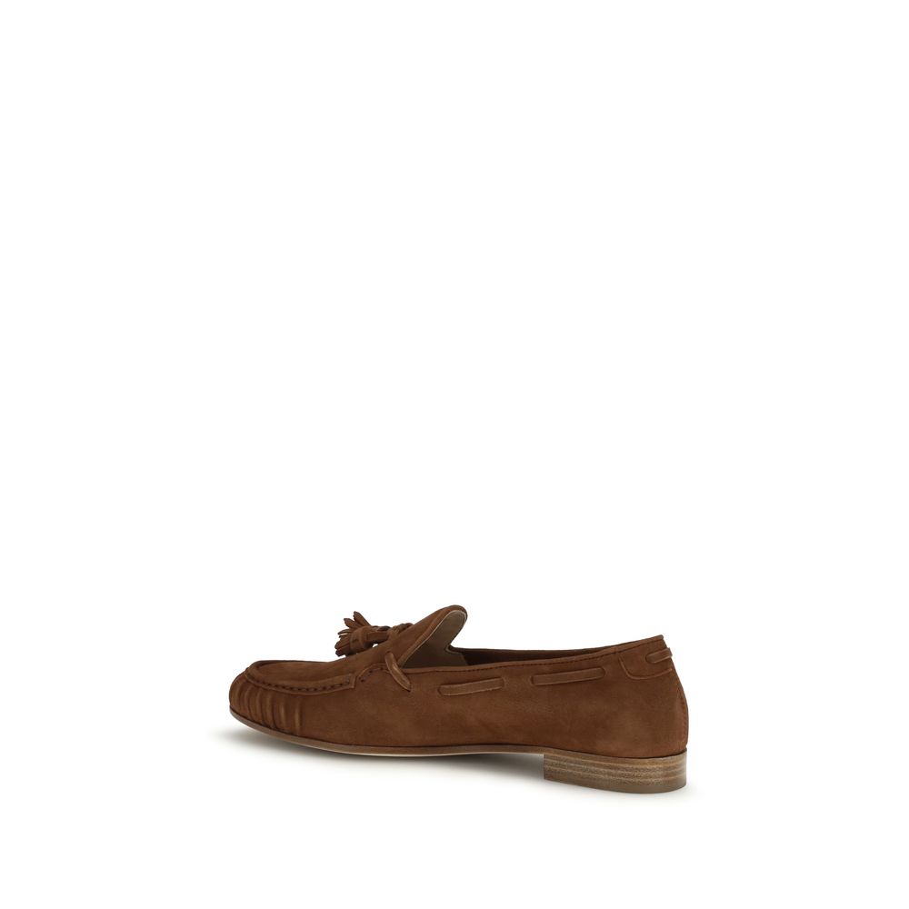 Fratelli Rossetti Brown Calf Leather Bos Taurus Slip-On Loafers - immagine 3