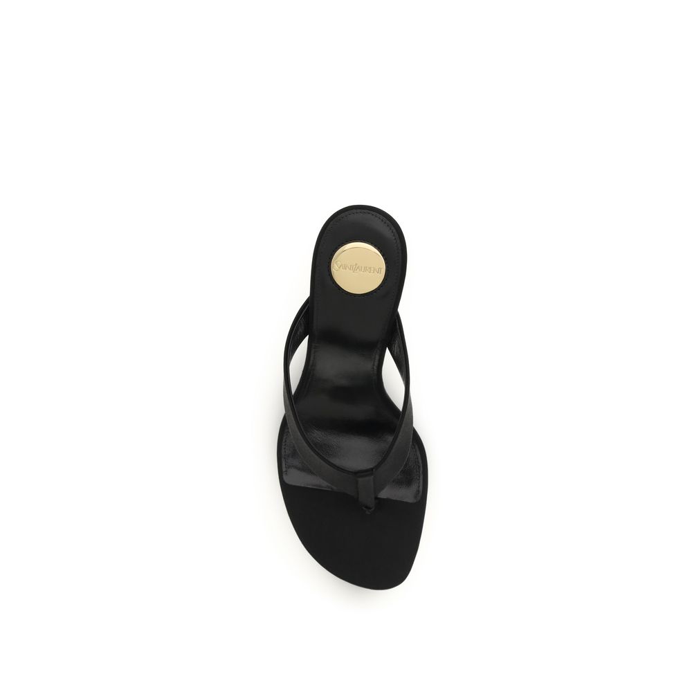 Saint Laurent Black Silk Sandals - immagine 4