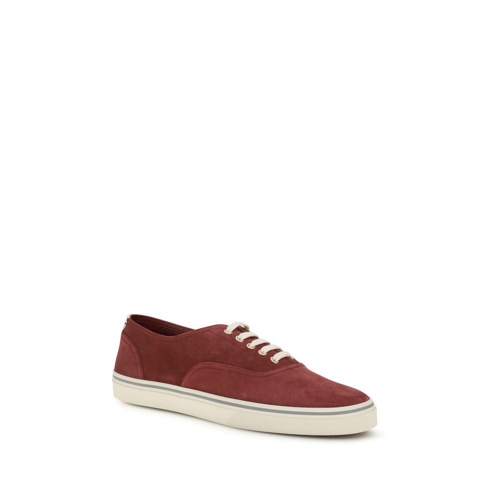 Brunello Cucinelli Bordeaux Calf Leather Bos Taurus Low Top Sneakers - immagine 2