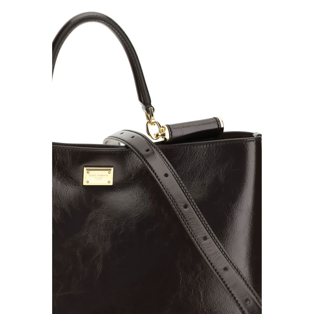 Dolce & Gabbana Brown Calf Leather Bos Taurus Shoulder Bag - immagine 4