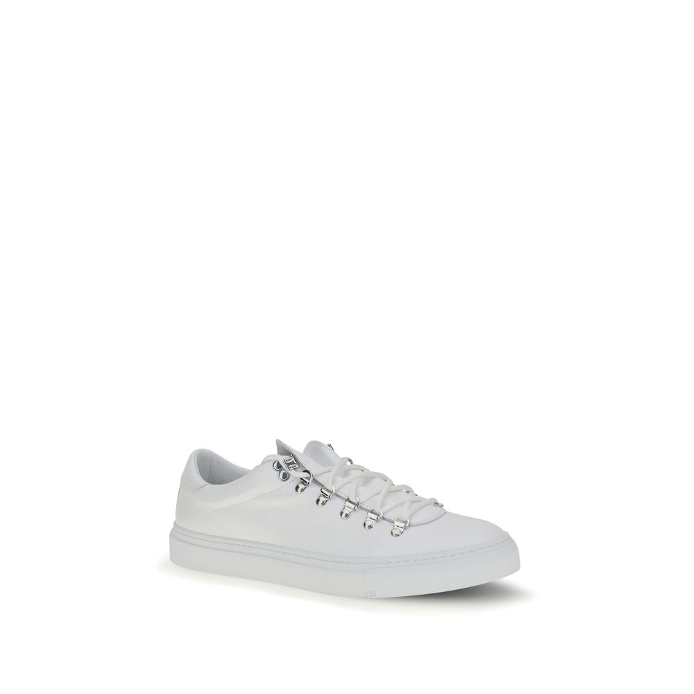 Diemme White Calf Leather Bos Taurus Athletic Sneakers - immagine 2