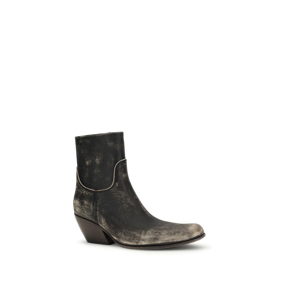 Balenciaga Black Calf Leather Bos Taurus Ankle Boots - immagine 2