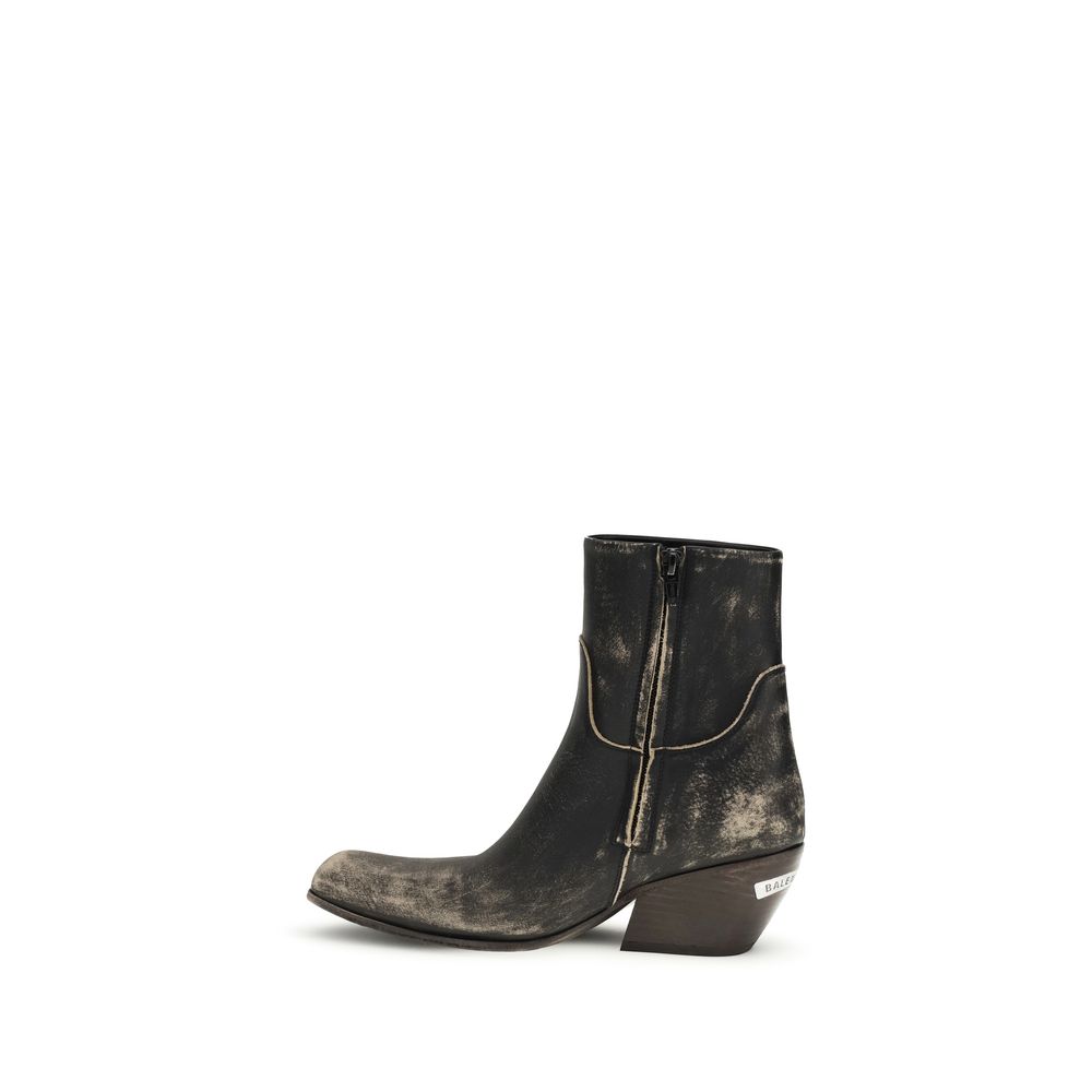 Balenciaga Black Calf Leather Bos Taurus Ankle Boots - immagine 3