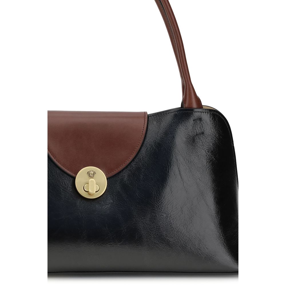 Versace Black Calf Leather Bos Taurus Shoulder Bag - immagine 4