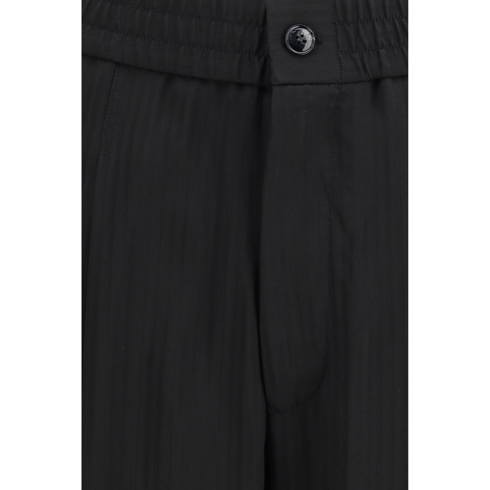 Giorgio Armani Black Viscose Casual Pants - immagine 3