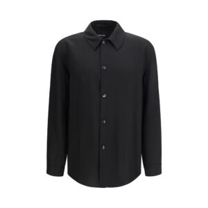 Giorgio Armani Black Viscose Dress Shirt