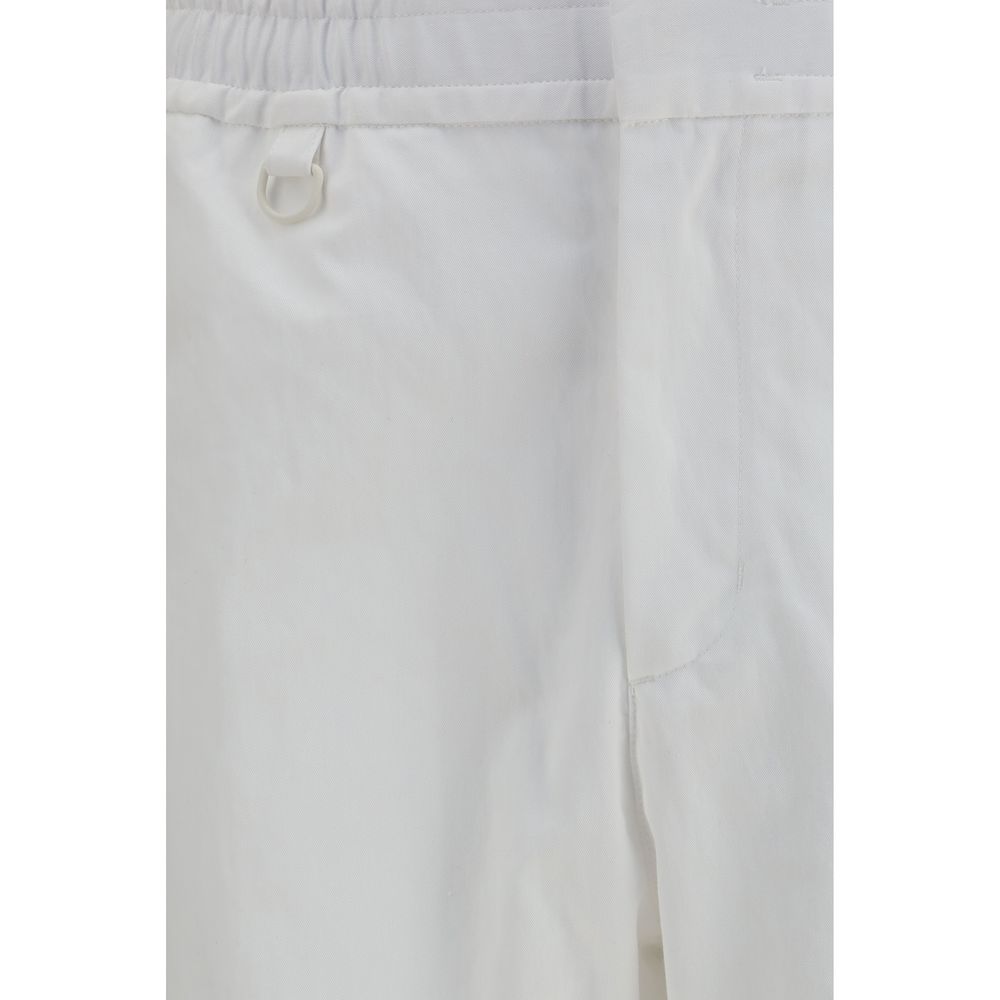 LAMINAR White Cotton Casual Pants - immagine 3