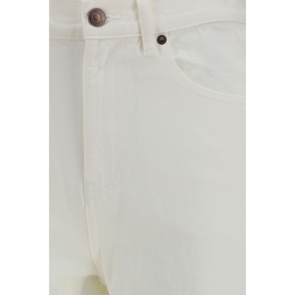 Tory Burch White Cotton Straight-Leg Jeans - immagine 3