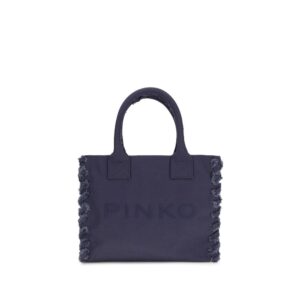 PINKO Blue Cotton Shoulder Bag