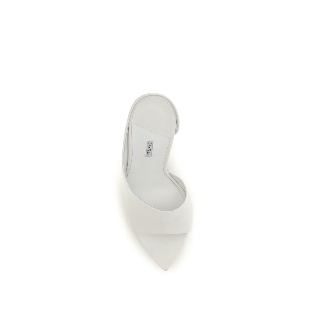 LE SILLA White Calf Leather Bos Taurus Stiletto Heel Sandals - immagine 4