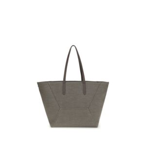 Brunello Cucinelli Brown Cotton Shoulder Bag