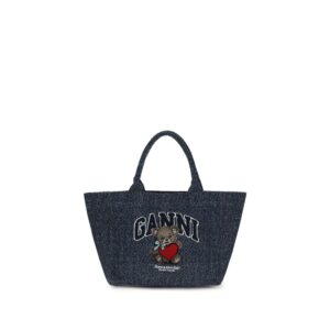 Ganni Blue Cotton Shoulder Bag