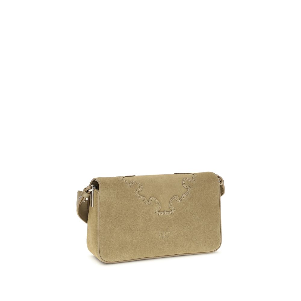 PINKO Beige Calf Leather Bos Taurus Shoulder Bag - immagine 3