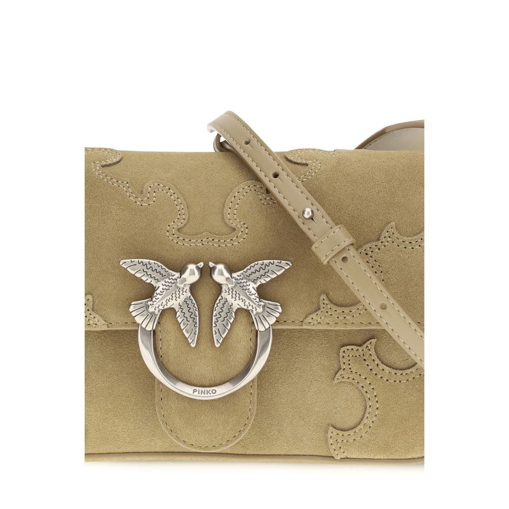 PINKO Beige Calf Leather Bos Taurus Shoulder Bag - immagine 4