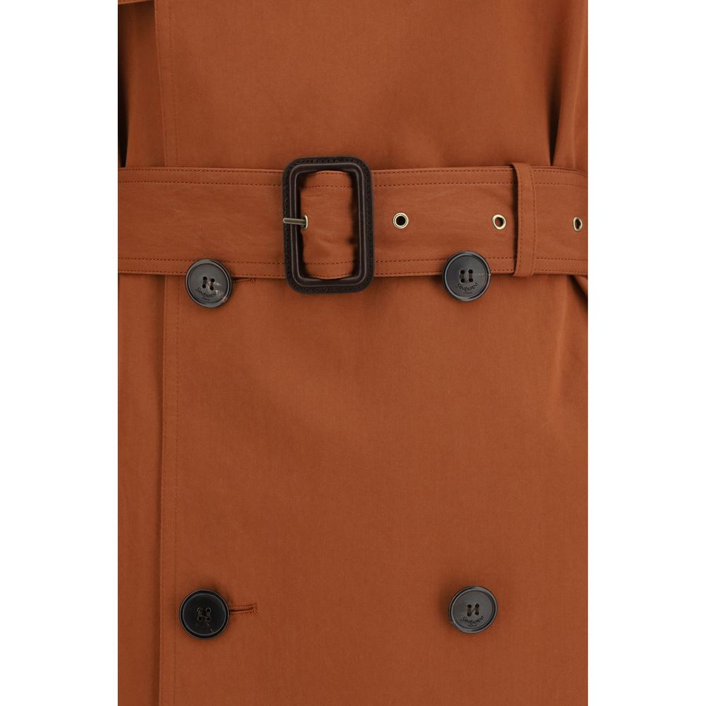 Saint Laurent Brown Cotton Trench Coat - immagine 3