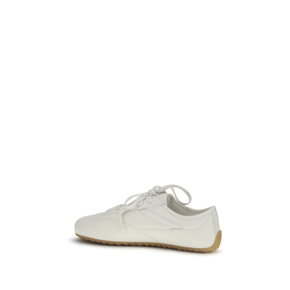 Alexander McQueen White Calf Leather Bos Taurus Athletic Sneakers - immagine 3