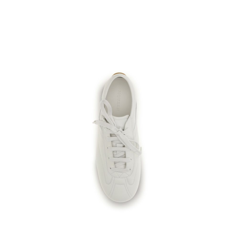 Alexander McQueen White Calf Leather Bos Taurus Athletic Sneakers - immagine 4