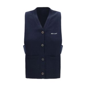 Miu Miu Blue Cashmere Sleeveles Sweater