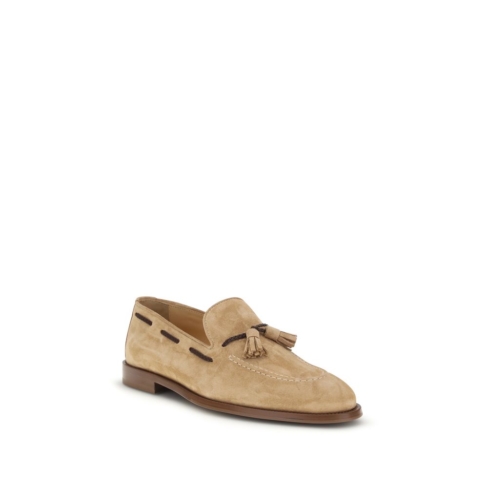 Brunello Cucinelli Brown Calf Leather Bos Taurus Slip-On Loafers - immagine 2