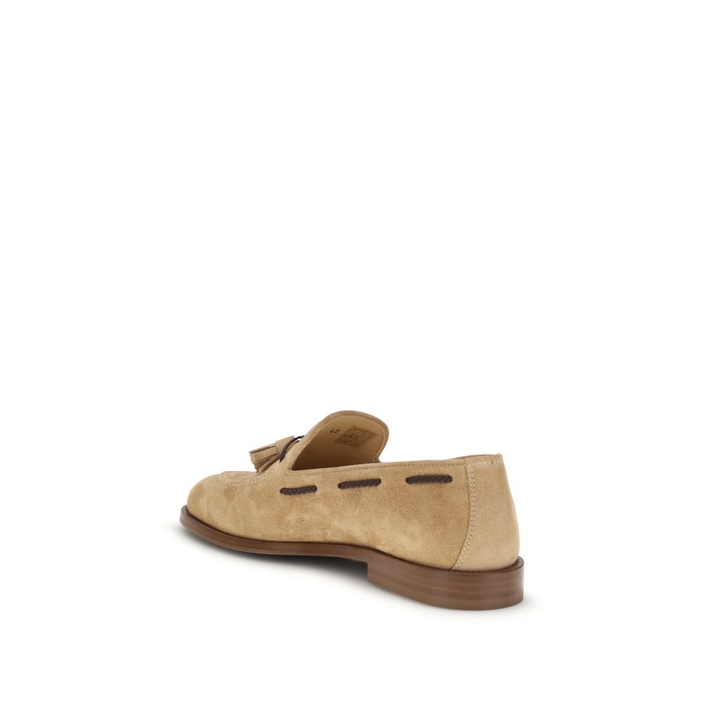 Brunello Cucinelli Brown Calf Leather Bos Taurus Slip-On Loafers - immagine 3