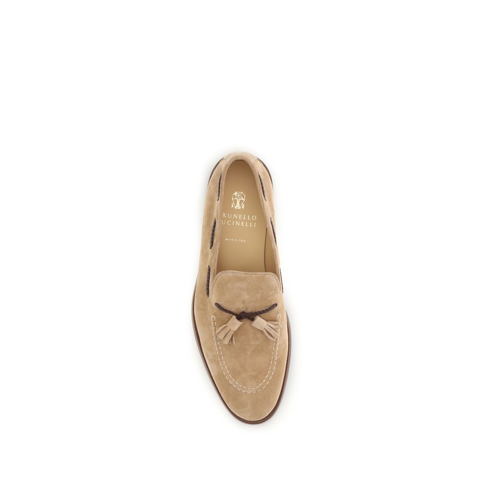Brunello Cucinelli Brown Calf Leather Bos Taurus Slip-On Loafers - immagine 4