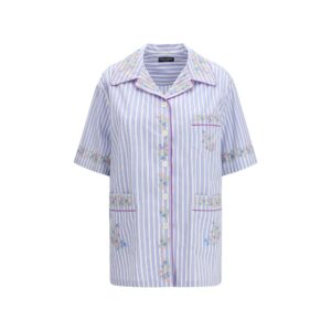 Dolce & Gabbana Blue Cotton Shortsleeve Shirt