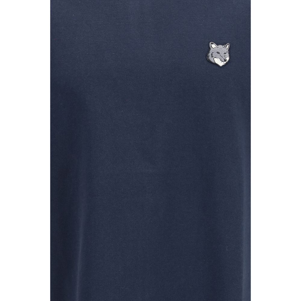 Maison Kitsuné Blue Cotton T-Shirt - immagine 3