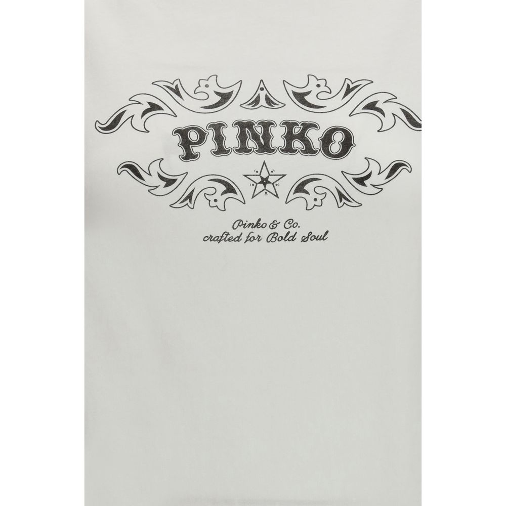 PINKO White Cotton T-Shirt - immagine 3