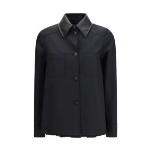 Max Mara Black Polyester Pattern Shirt