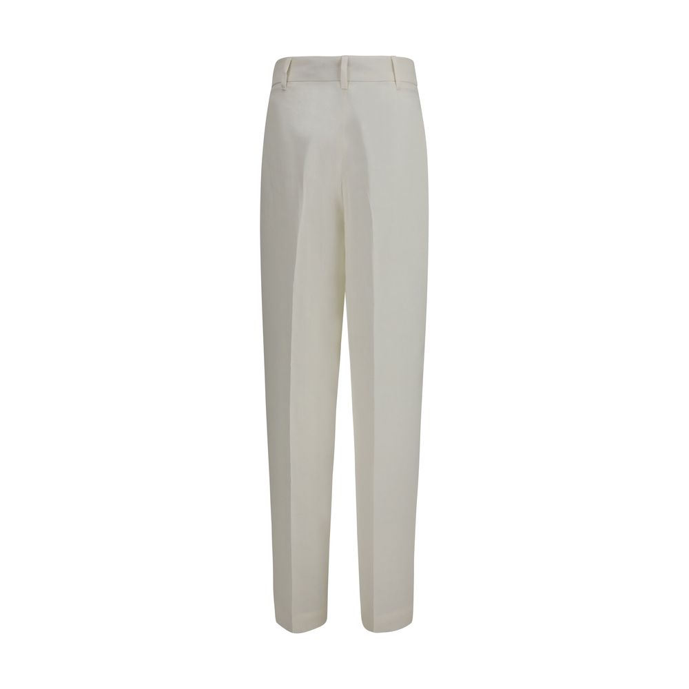 Max Mara White Linen Casual Pants - immagine 2