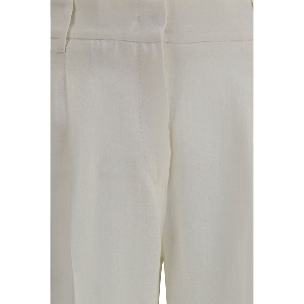 Max Mara White Linen Casual Pants - immagine 3