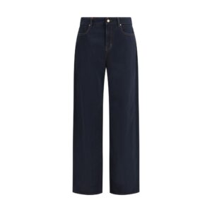 Max Mara Blue Cotton Casual Pants