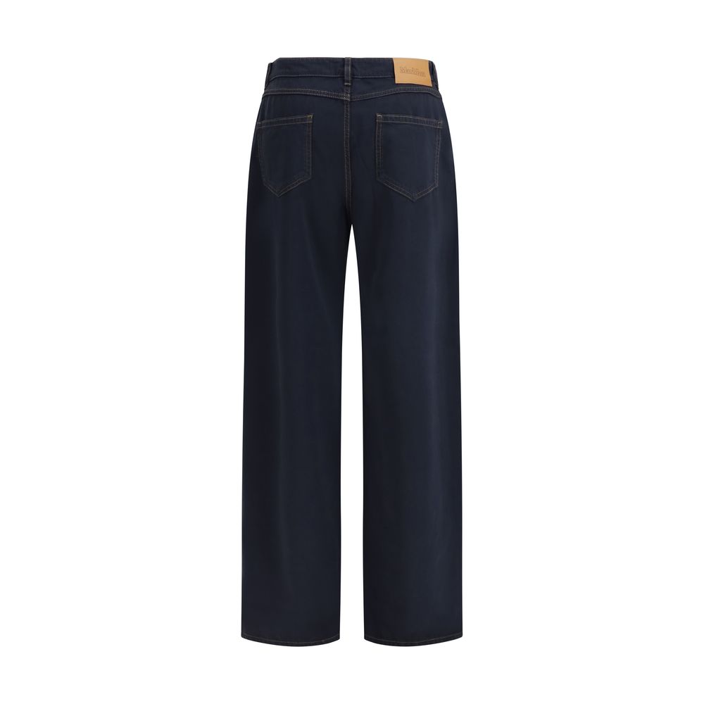 Max Mara Blue Cotton Casual Pants - immagine 2