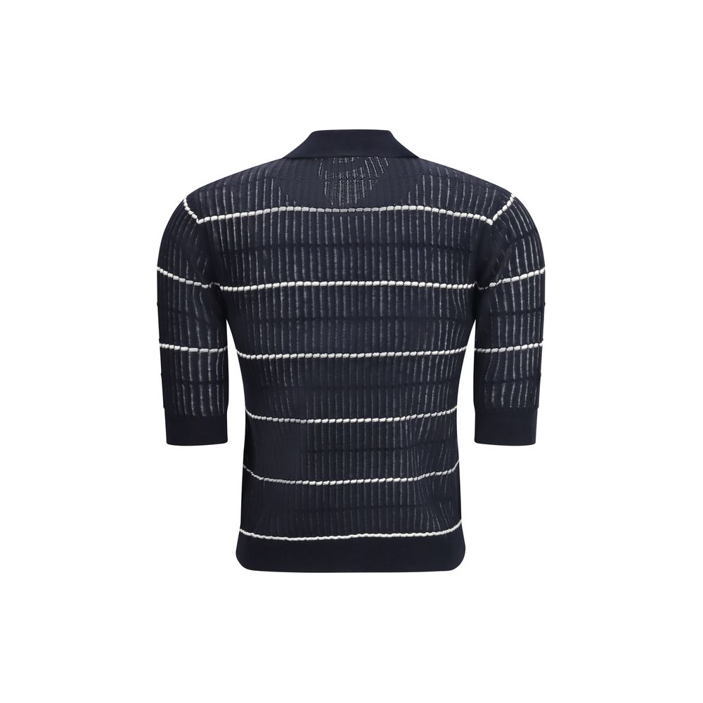 Max Mara Blue Silk Polo Shirt - immagine 2