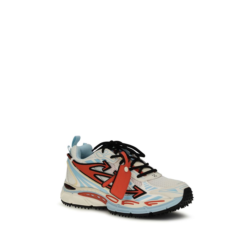 Off-White Blue Calf Leather Bos Taurus Athletic Sneakers - immagine 2
