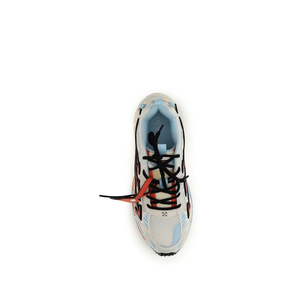 Off-White Blue Calf Leather Bos Taurus Athletic Sneakers - immagine 4