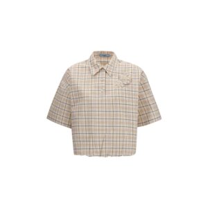 Prada Beige Fabric Pattern Shirt