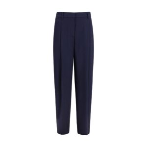 Giorgio Armani Blue Silk Casual Pants